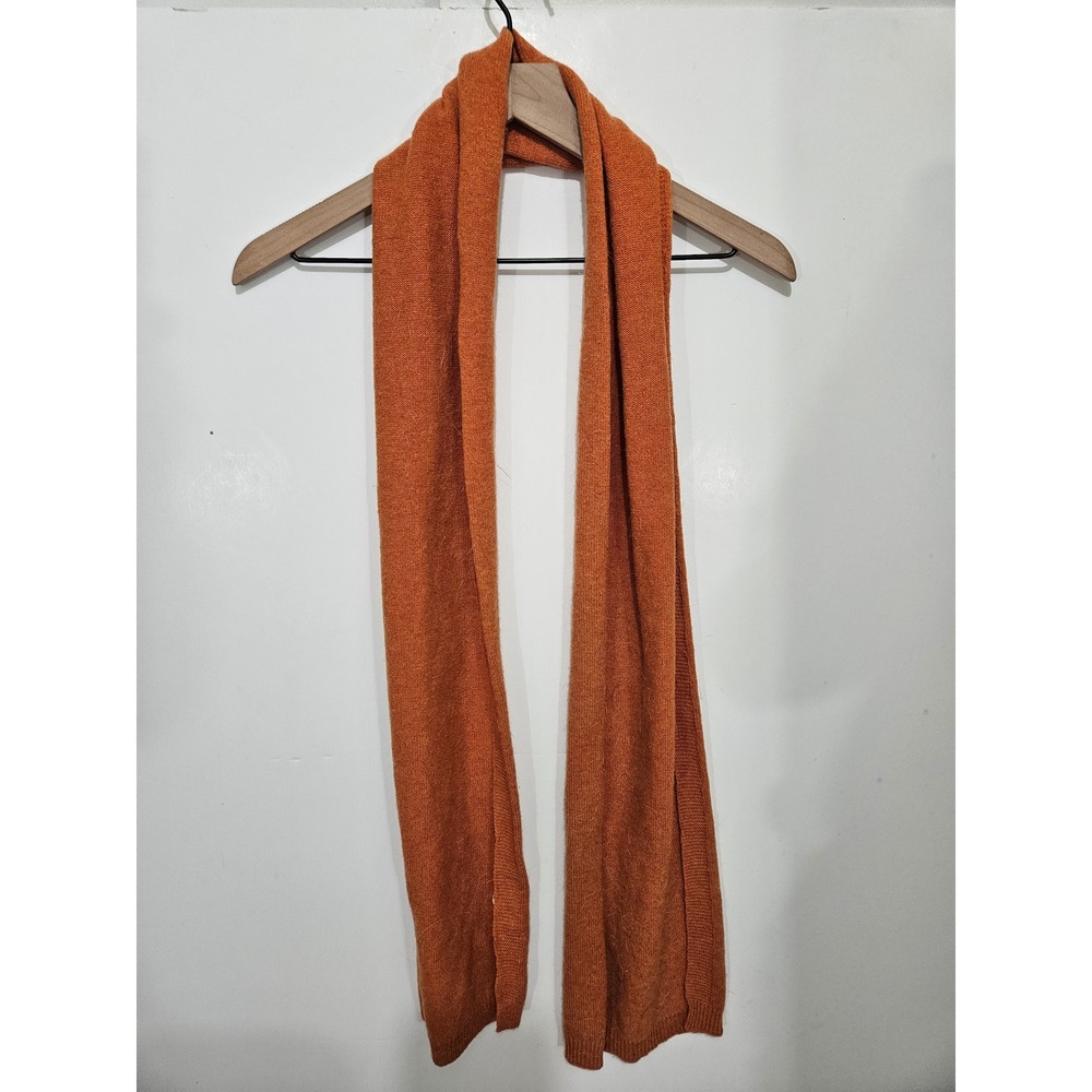 WoolOvers Orange Pure New Wool Knit Scarf Woolmark Certified Autumn Winter Acc